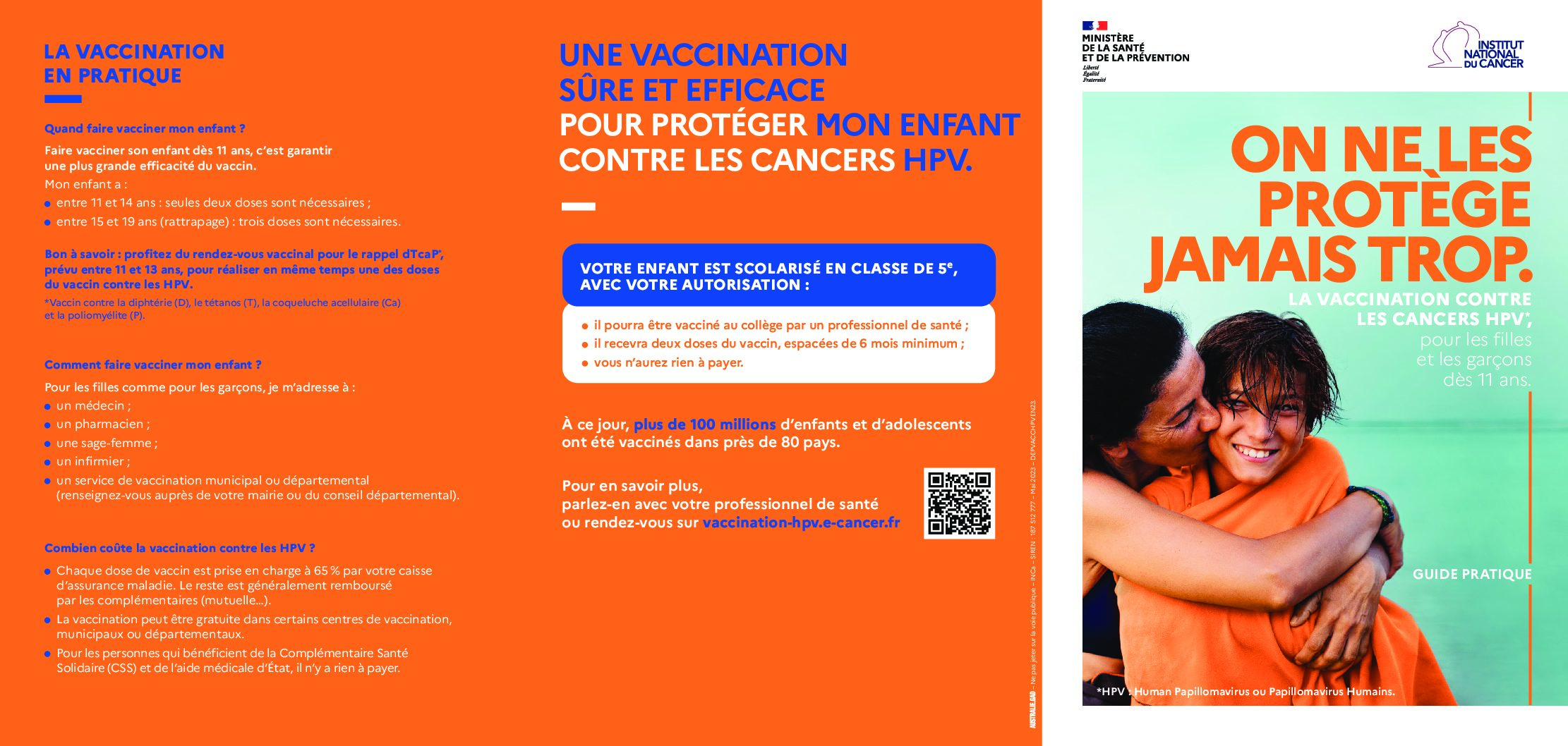 LA VACCINATION CONTRE LES CANCERS HPV, pour les filles et les garçons dès 11 ans